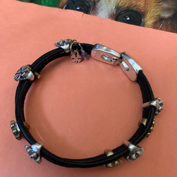 Lucky Brand flower black leather bracelet - Picture 6 of 10